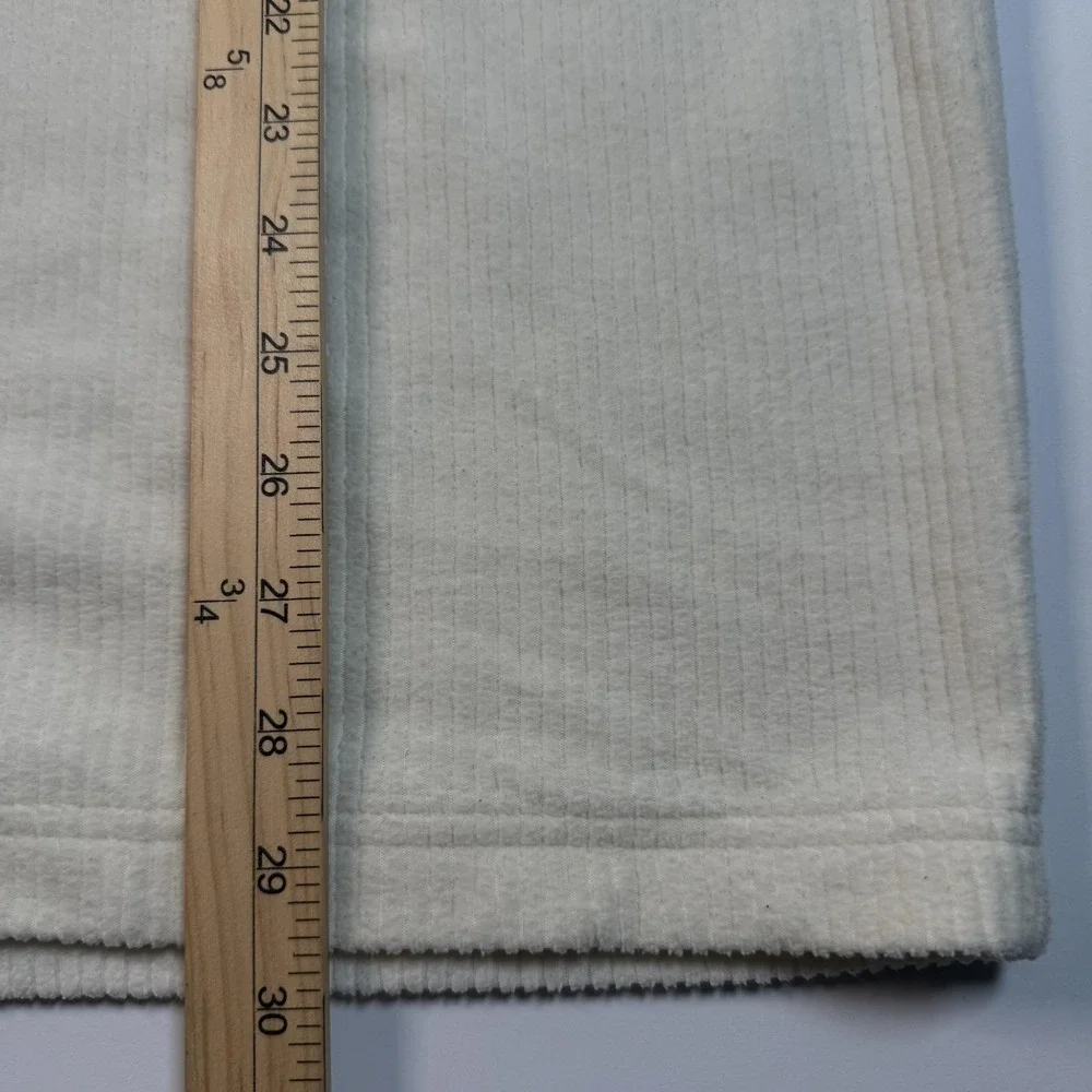 VINTAGE Structure Sweater Mens XL Ivory V-Neck Ribbed Corduroy Look Fleece 90s